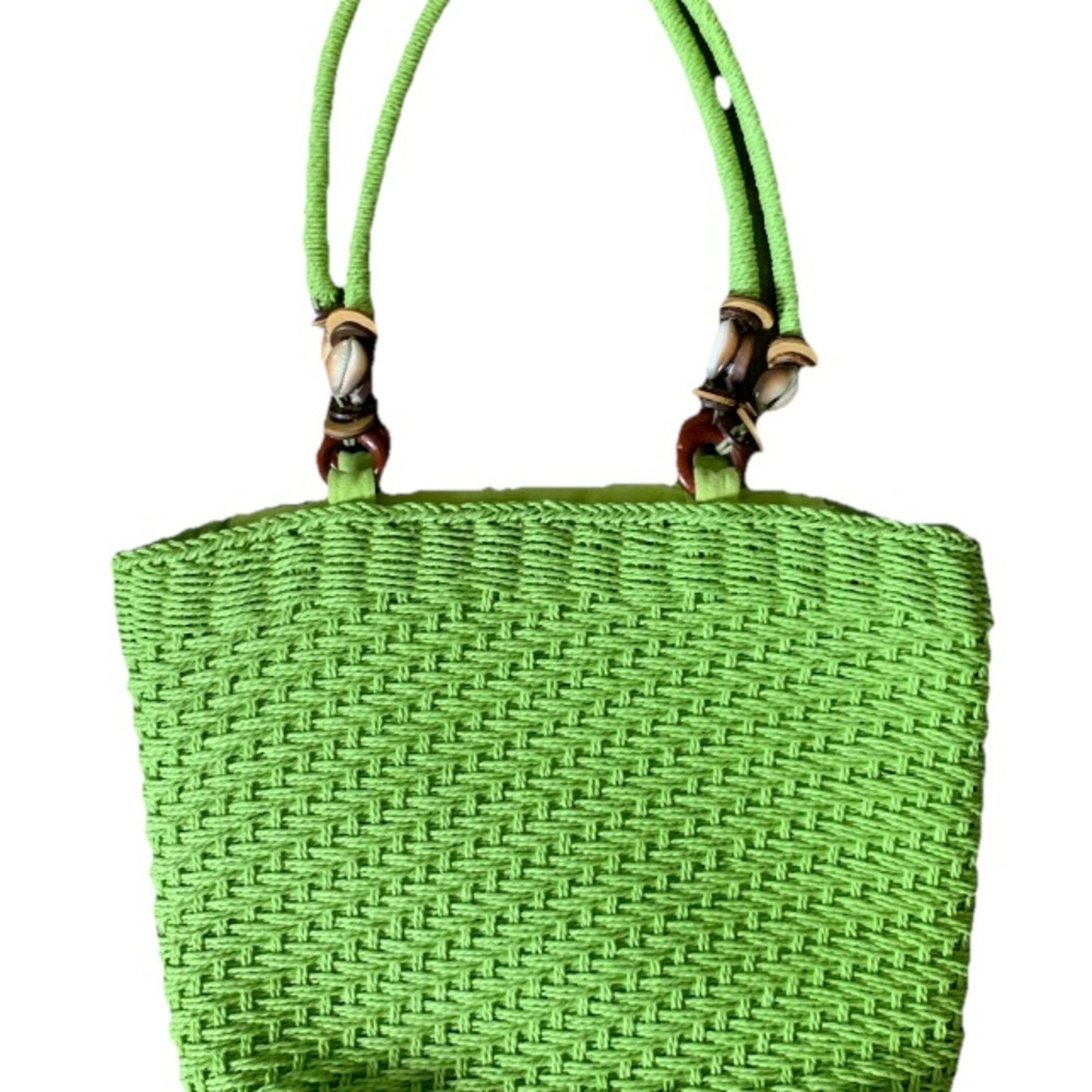 Green Woven Tote Bag